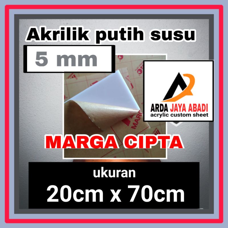 Akrilik 5mm putih susu 20 x 70 akrilik lembaran Acrylic white mika lembaran akrilik  termurah