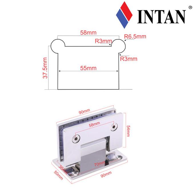 Shower Hinge / Engsel Pintu Kaca Otomatis 512 Denka