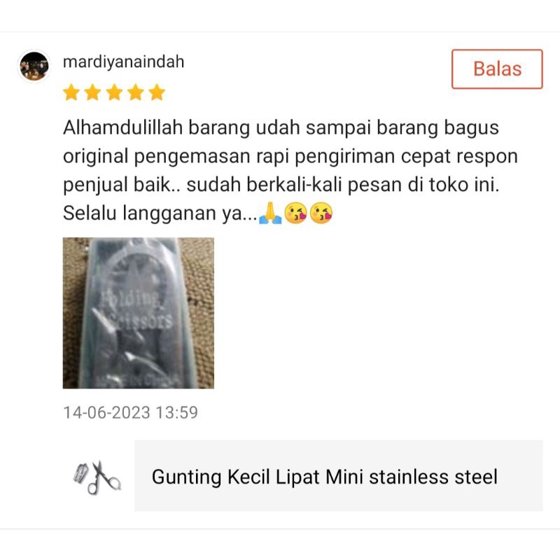 Gunting Kecil Lipat Mini stainless steel