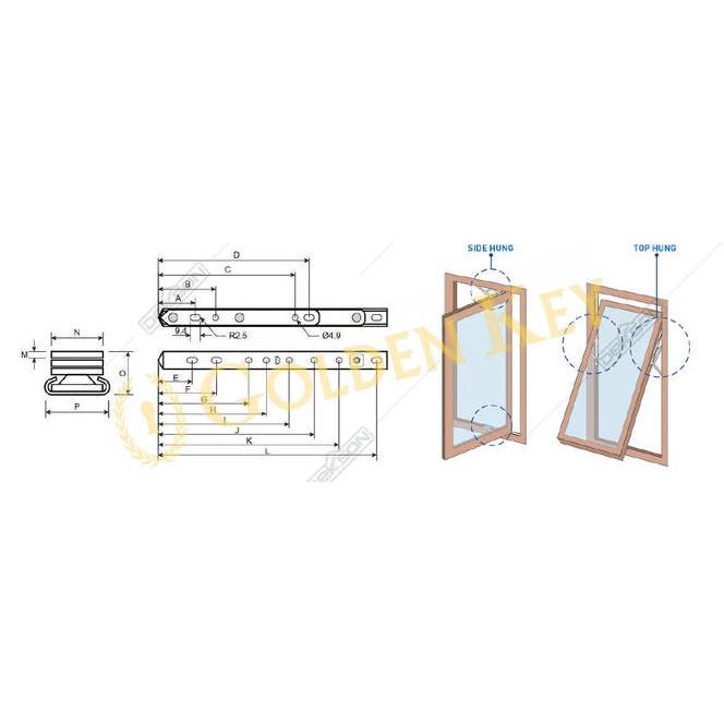 Engsel Jendela Casement Friction Stay Dekson Dekkson Fs S/S 20" Inch