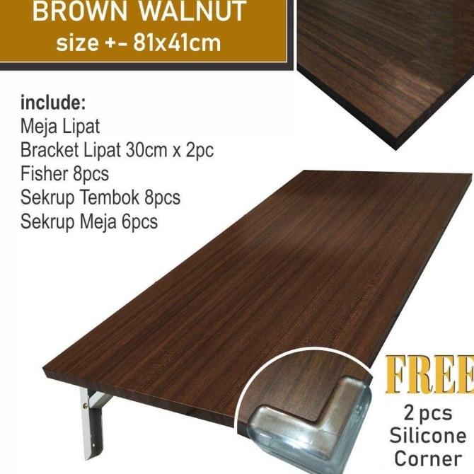 Meja Lipat Dinding 80 X 40 Cm Engsel 14"