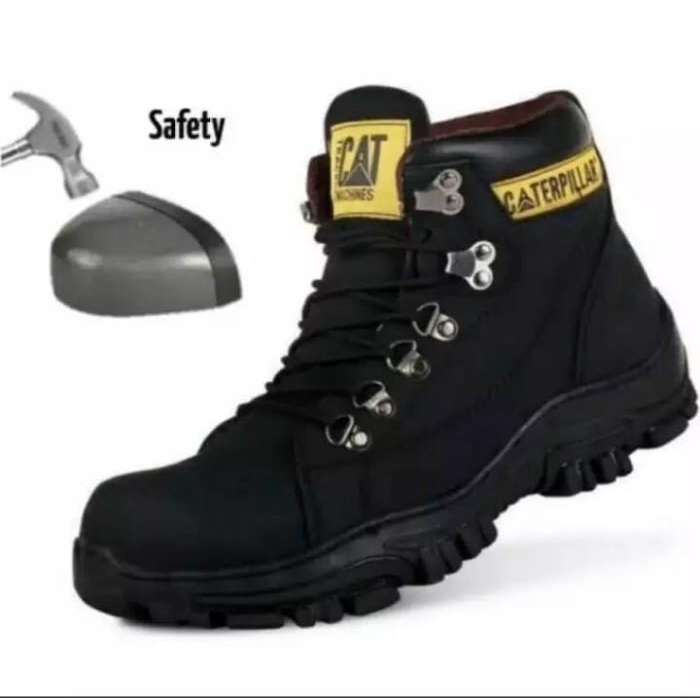 Terlaris Sepatu Boot Tinggi Pria Sepatu Safety Caterpillar Hitam Coklat