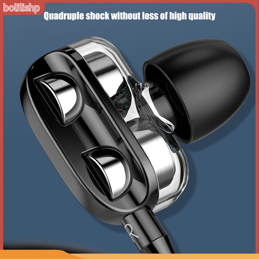 &lt;Bolilishp&gt; A4 Earphone In Ear Heavy Bass Universal Bahan Plastik Ringan