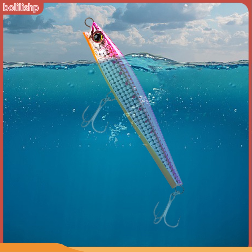 [Bolilishp] 50g/110mm Umpan Pancing Simulasi Lapisan Reflektif Kait Tajam Pancing Laut Panjang Casting Wastafel Pensil Buatan Umpan Peralatan Memancing