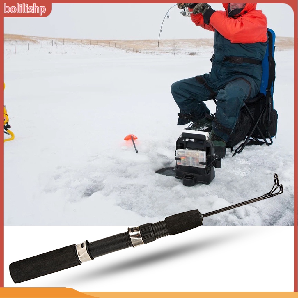 [Bolilishp] 50cm/67cm Winter Fishing Rod Telescopic Ultrashort Adjustable Guide Ring Ultralight Memancing Serat Karbon Dua/Tiga-Bagian Es Pancing Tiang Angling Gear