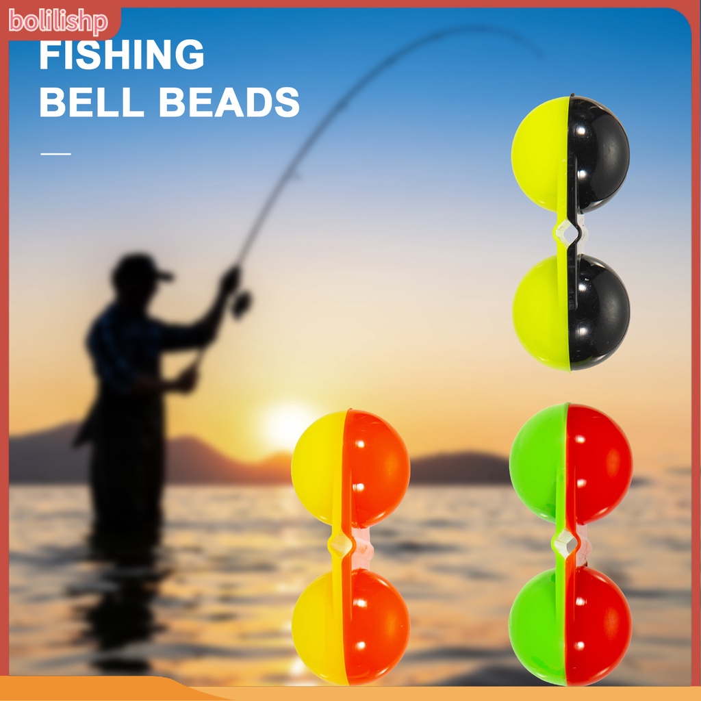 [Bolilishp] 10pcs Memancing Rattle Bead Warna Cerah Kebisingan Keras ABS Laut Memancing Double Rattle Fish Bite Bait Alarm Angling Aksesoris