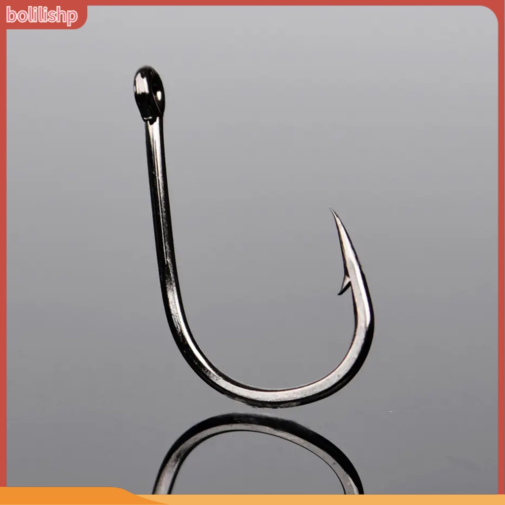 [Bolilishp] 50pcs/box Kail Pancing Kekuatan Tinggi Super Tajam Fishing Tackle Barbed Single Circle Carp Hook Memancing Aksesori