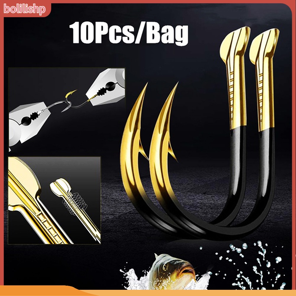 &lt;Bolilishp&gt; 10pcs Kail Pancing Berduri Bahan Besi Untuk Outdoor