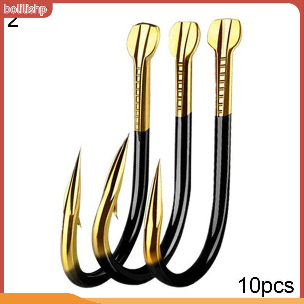 &lt;Bolilishp&gt; 10pcs Kail Pancing Berduri Bahan Besi Untuk Outdoor