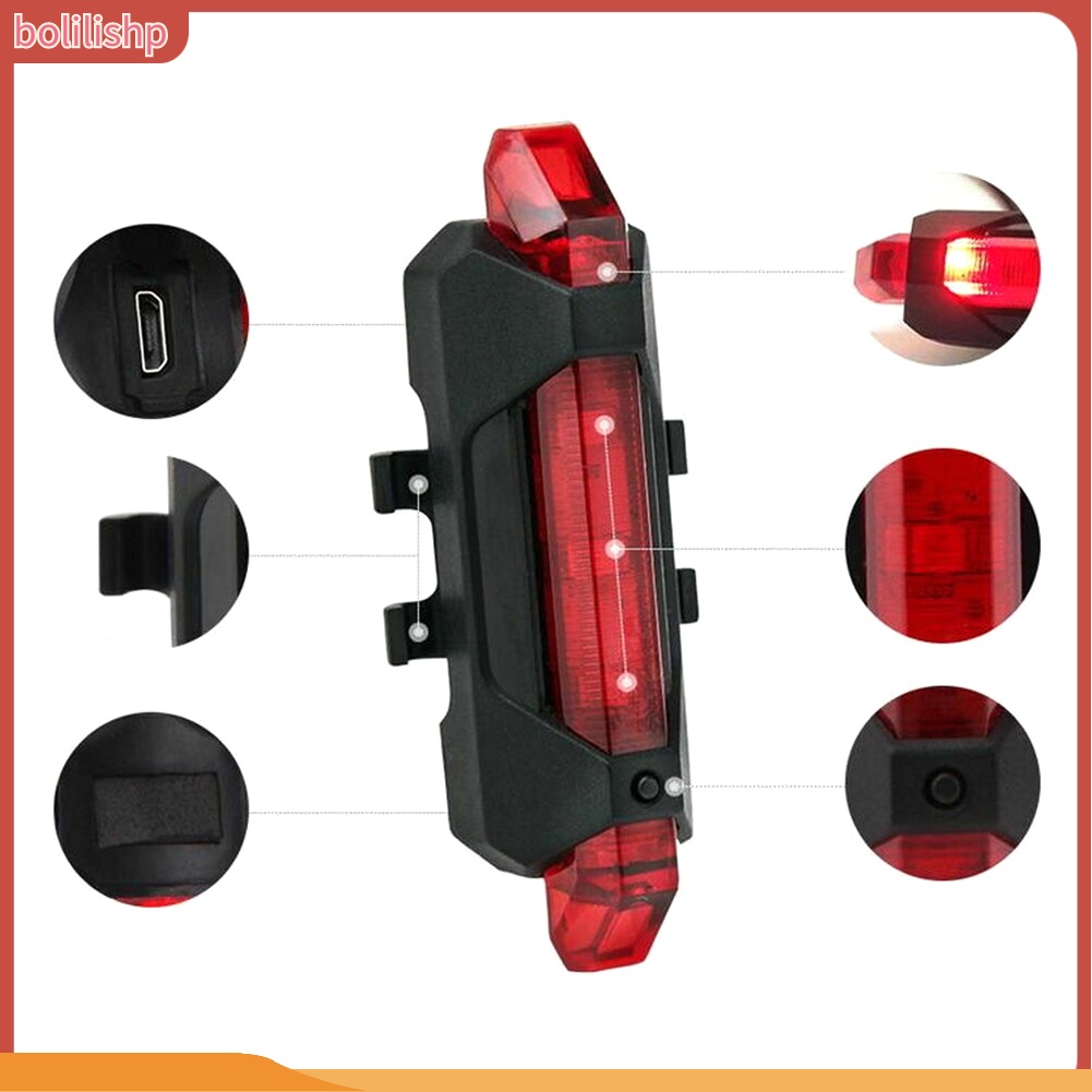 &lt;Bolilishp&gt; Lampu Belakang Sepeda Mtb Usb Rechargeable