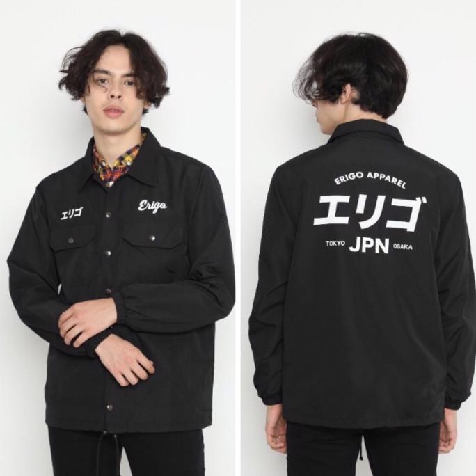 ERIGO COACH JACKET OKINAWA BEACH BLACK I JAKET COACH ERIGO I PARASUT