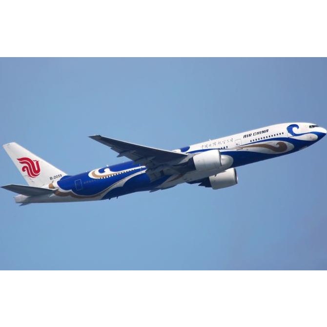 DIY Papercraft Pola Pesawat Air China Boeing 777-200 Blue Phoenix