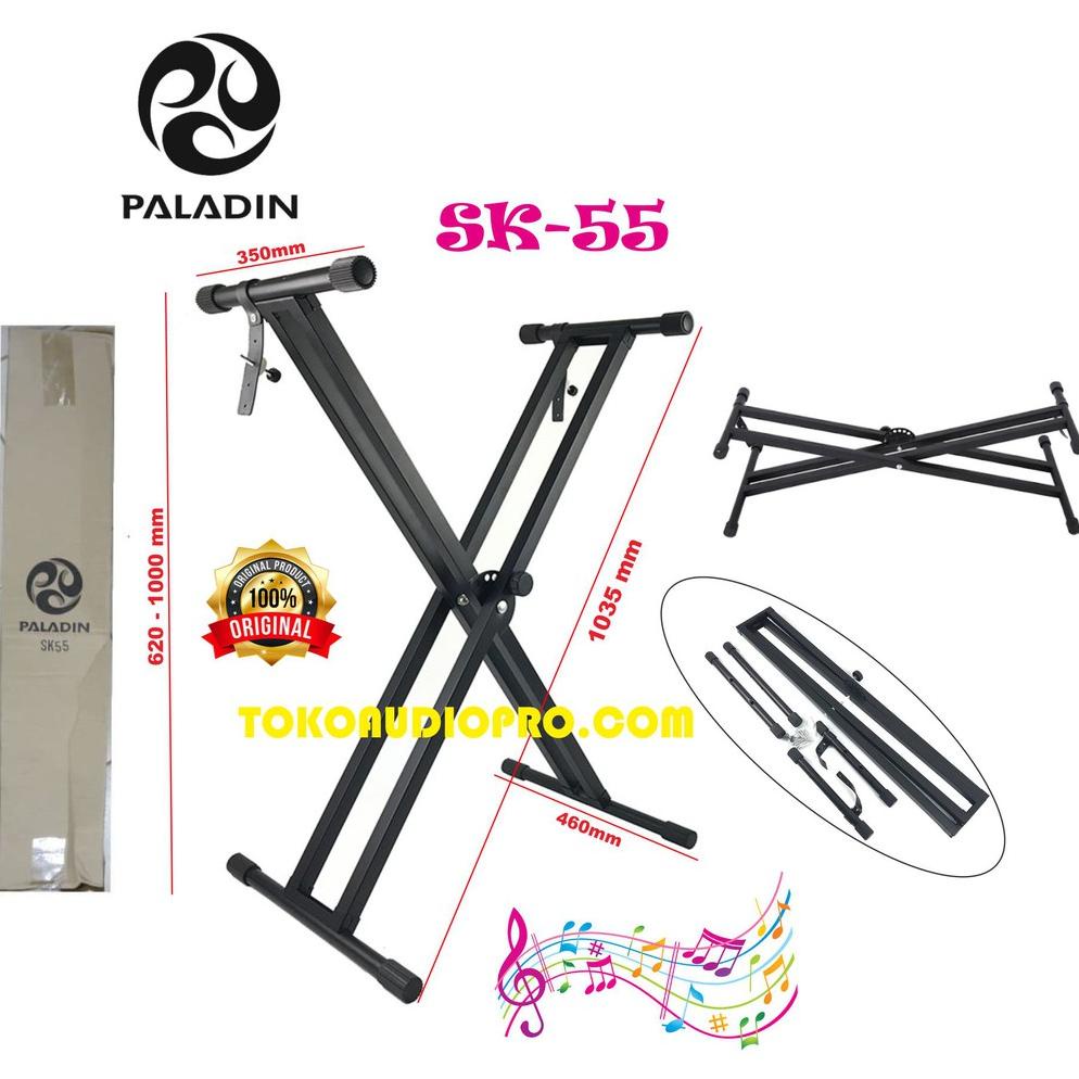 Terbaru Paladin SK55 Stand Keyboard Double Silang Stand Keyboard Import Paladin Sk-55