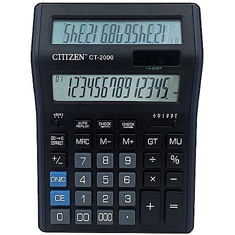 

Murah.. KALKULATOR CITIZEN CT 2000 - 14 DIGIT - KALKULATOR DENGAN TAMPILAN 2 LAYAR - HIGHT QUALITY QAC