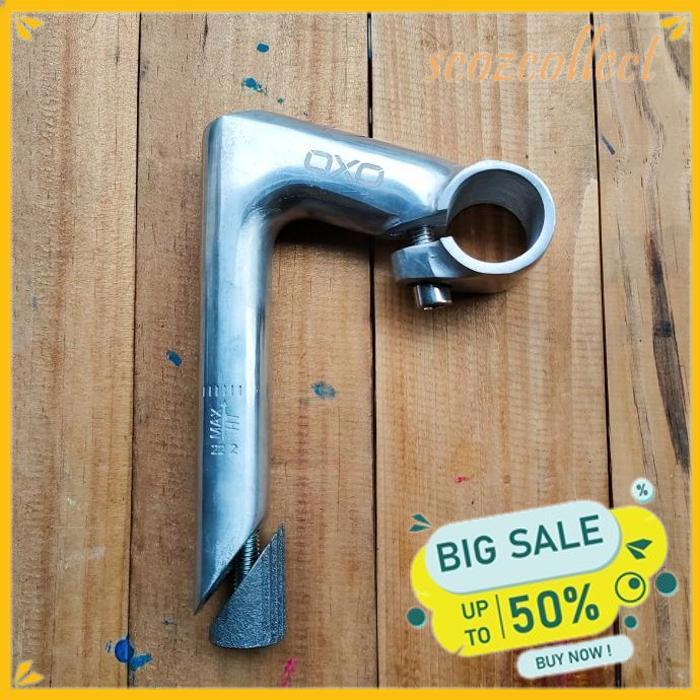 STEM BANGO STANDAR QUILL STEM OXO 22.2 MM CHROME SEPEDA VINTAGE KLASIK 