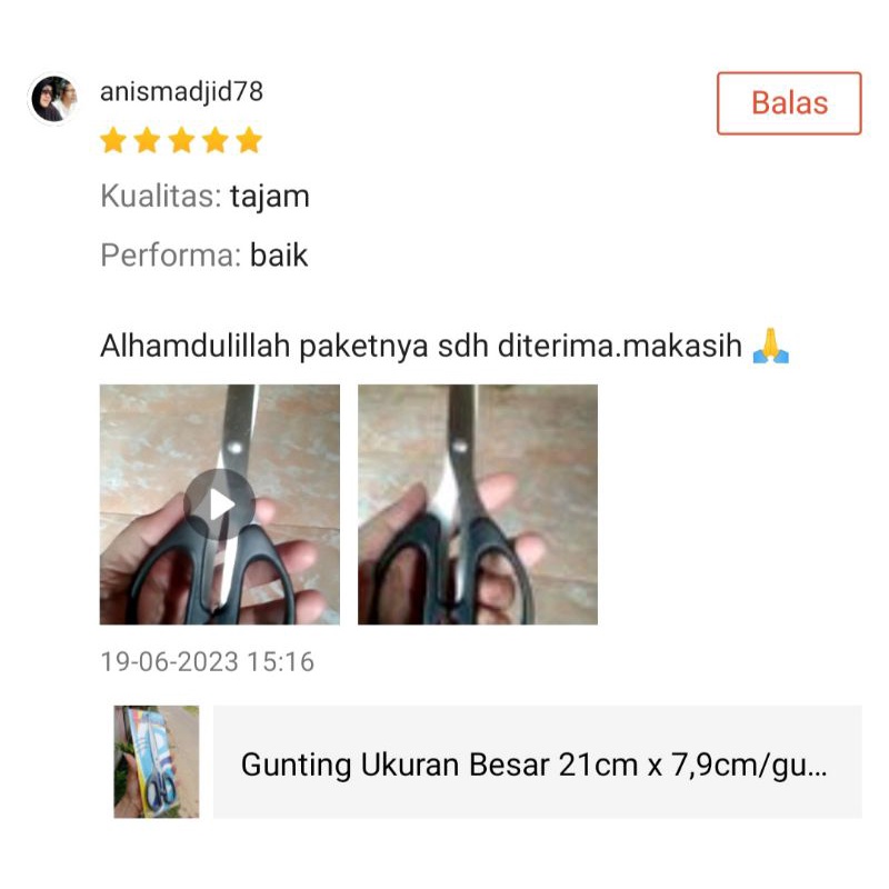 Gunting Ukuran Besar 21cm x 7,9cm/gunting jahit/Gunting Pres/perlengkapan jahit