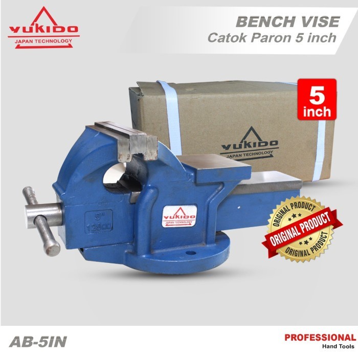 YUKIDO Ragum Catok Besi Tanggem Paron Bench Vice ( 5Inch ) -125mm