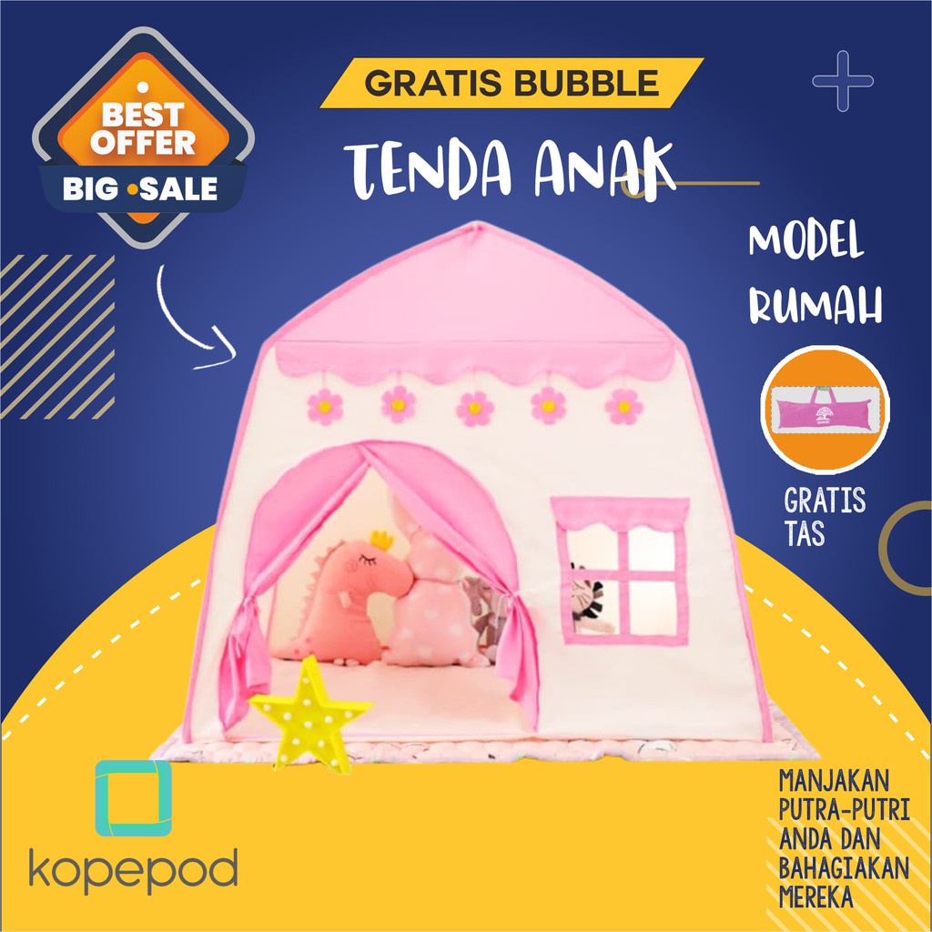 Tenda Anak Bagus Indoor Berkualitas Polos Besar Mainan F1J6 Lipat Premium Quality Play Tent Motif Mu