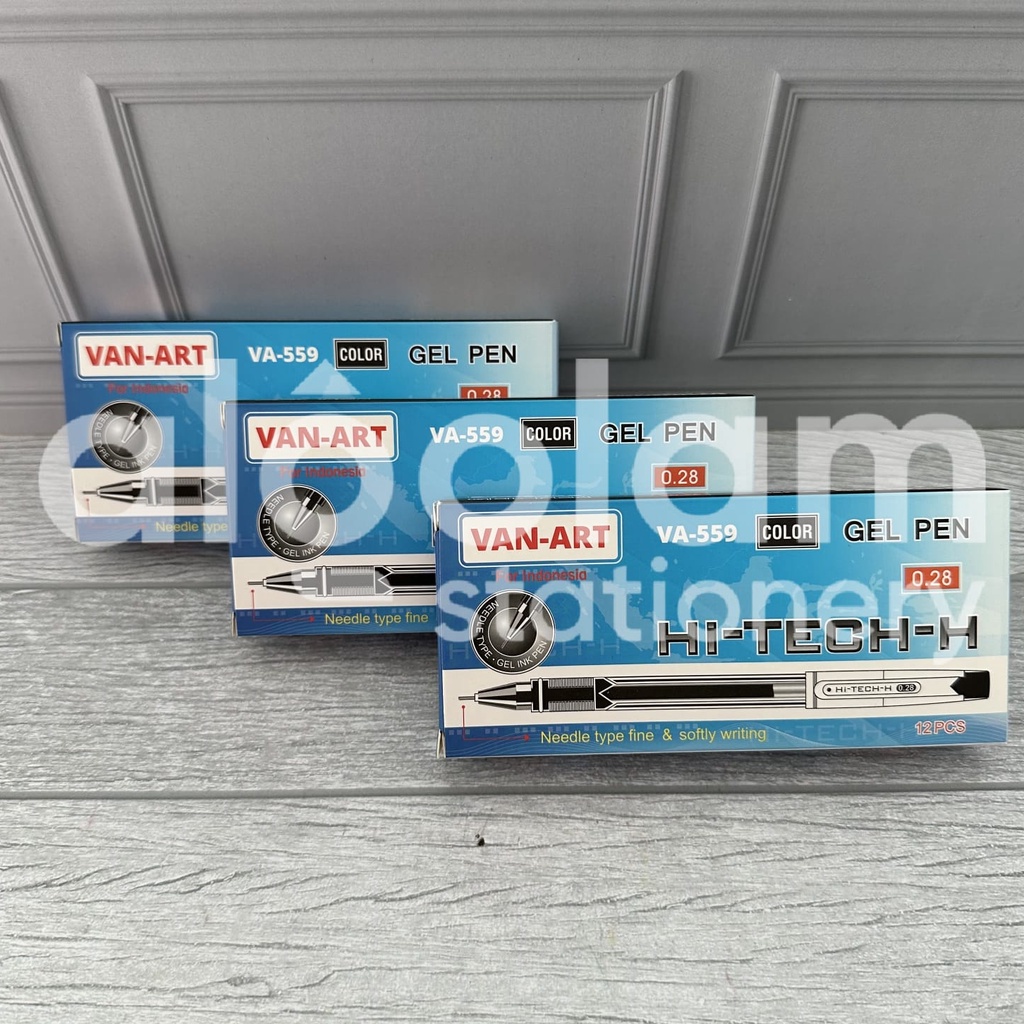 

Miliki Segera SELUSIN ( 12 PCS ) Pulpen Hitech Gel Pen Hi-Tech-H Van-Art VA-559 0.28mm 9DD