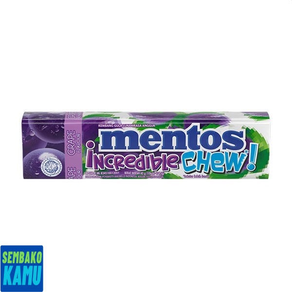 

Mentos Incredible Chew grape 45 gr - Permen