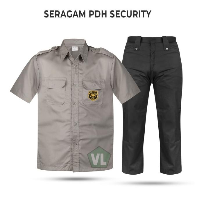 [MODEL BARU] Baju Kemeja Seragam PDH Satpam Security Lengan Pendek