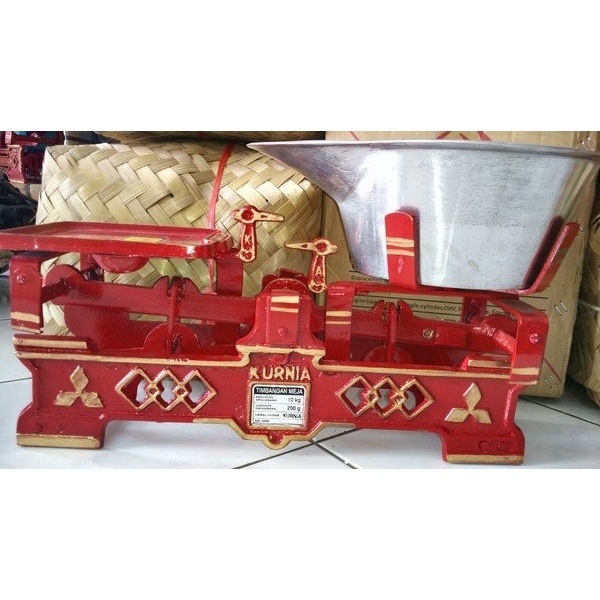 Timbangan Bebek 10kg Kurnia Timbangan Duduk Kodok 1 Set dengan Batu