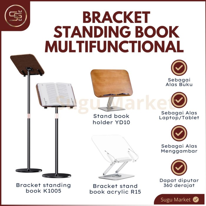 

Aurealiamall Penyangga Buku Yd10 Book Stand Reading Holder Ipad Tablet 360 Derajat