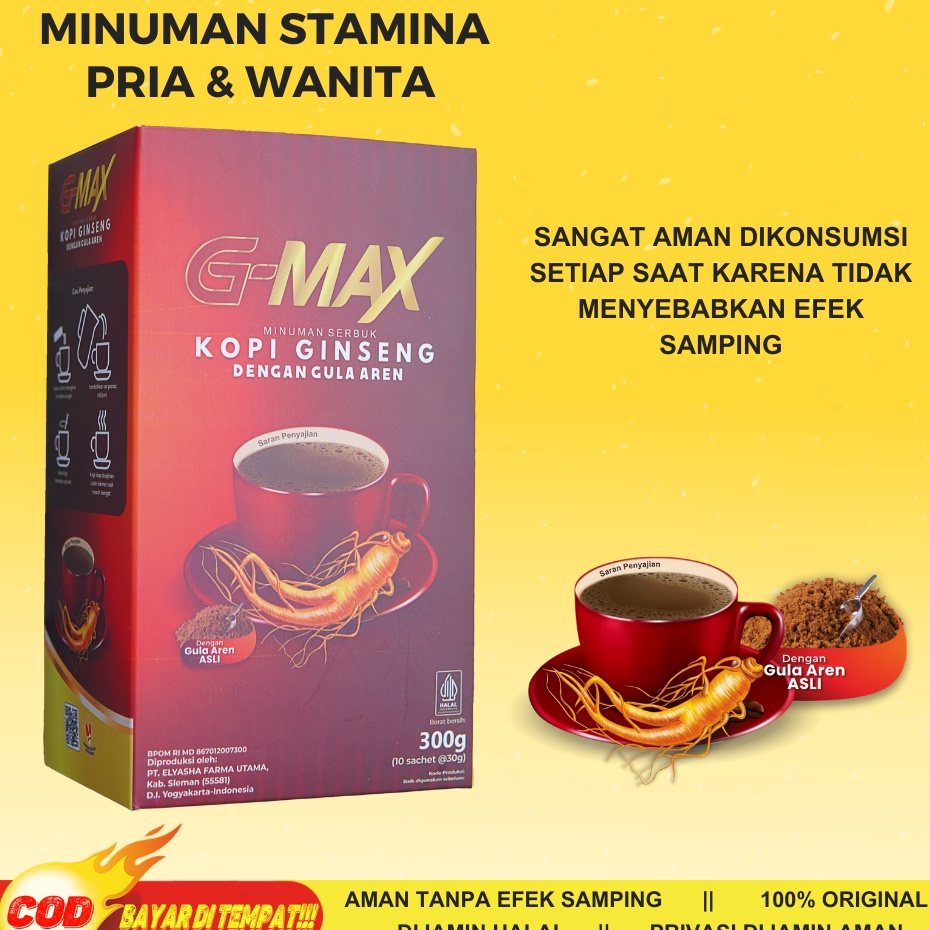 

HOT Product Kopi Penambah Stamina Pria Dewasa 100% original tanpa efek samping Aman Sudah BPOM GMAX 1 BOX 10 SACHET !