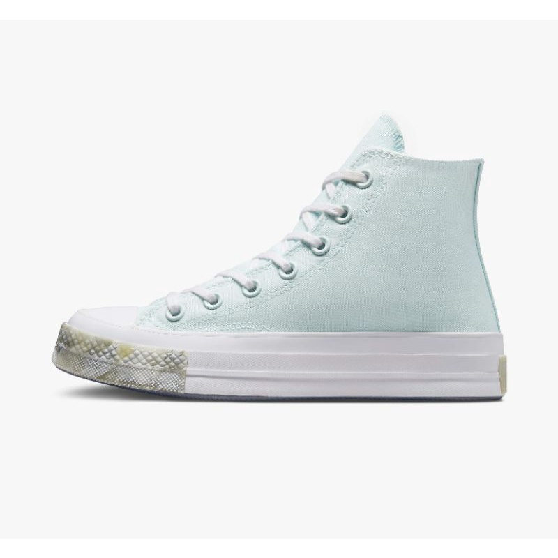 Sepatu Sneakers Wanita CONVERSE Chuck 70 High Marbled Aqua Mist Original A03527C