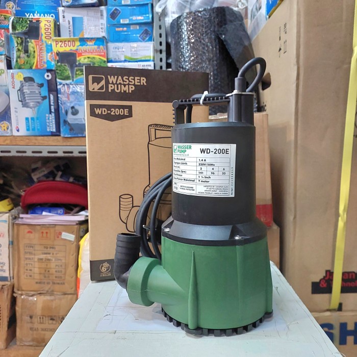 WASSER WD 200 E POMPA CELUP KOLAM SUBMERSIBLE NON OTOMATIS 200 WATT