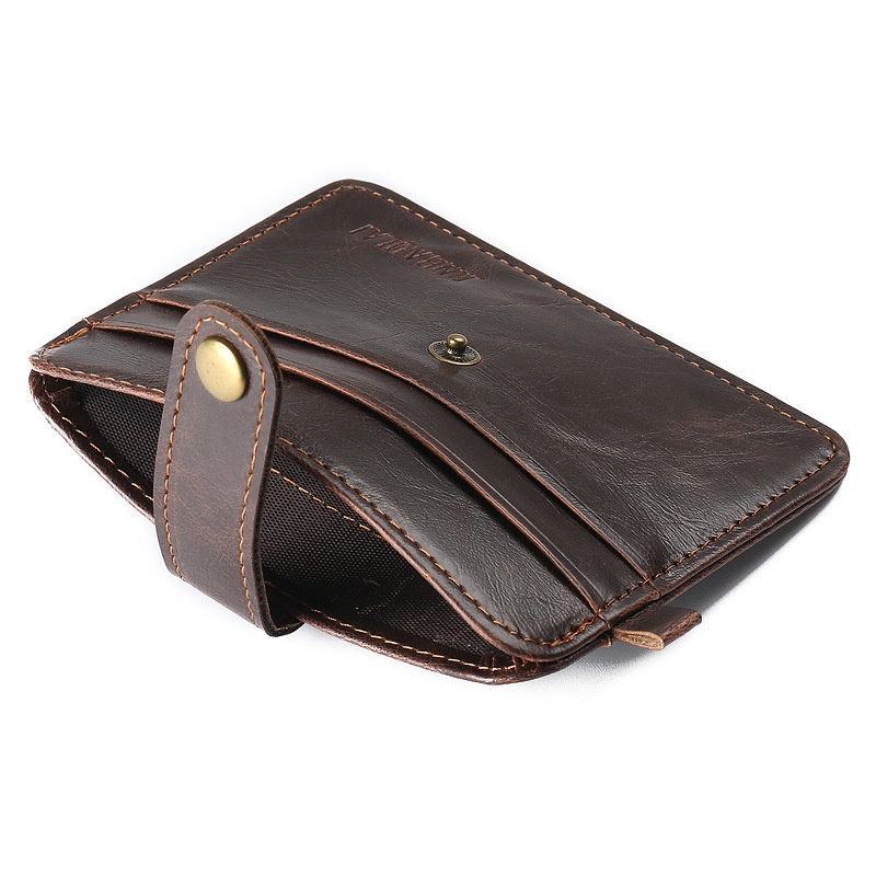 Gs8 JINBAOLAI Dompet Kecil Kulit Dengan Hasp Ring - C031 - Dark Brown Or-i