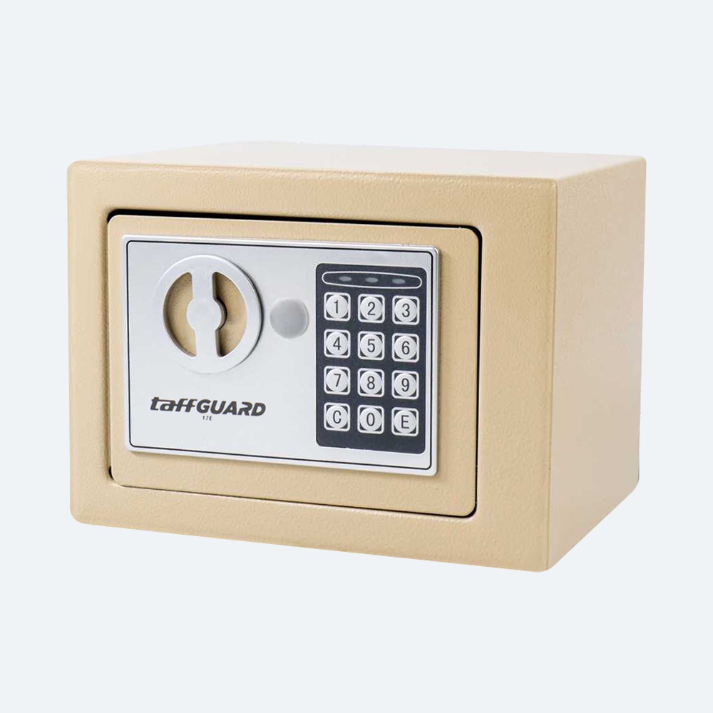 Gs8 TaffGUARD Kotak Brankas Hotel Mini Password Safe Deposit Box 4.6L - 17E - Golden Or-i