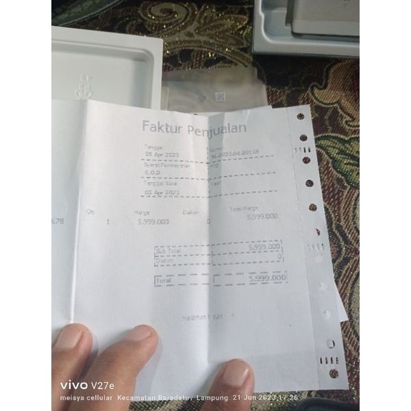 vivo v27 5G ram 8+8/256 second mulus 97% gres fulset original
