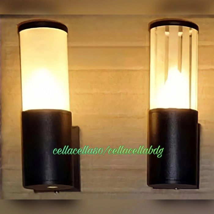 Terlaris Lampu Dinding Outdoor Minimalis Tinggi 21 Cm (Bonus Baut & Fisher)
