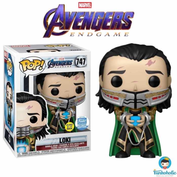 Funko Pop Marvel Avengers Endgame - Loki Arrested With Tesseract Glow