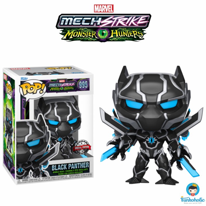 Funko Pop Marvel Mech Strike Monster Hunters Black Panther Exclusive