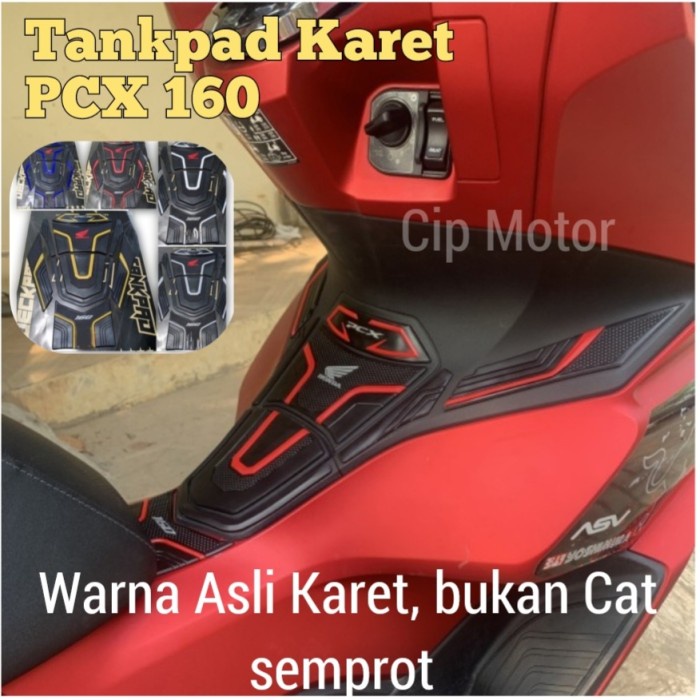 Terlaris Tankpad Pcx 160 Karet Timbul 3D Merah Biru Gold Silver Putih