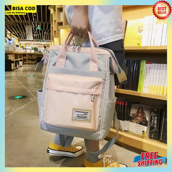 Tass Murah Polos Ransel Cewe Terbaru 2023 Tass Skolah Kuliah Kerja Backpack Multi Fungsi Tas Wanita 