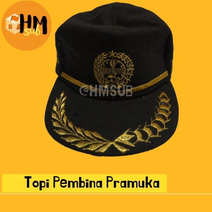 Topi Pembina Pramuka / Topi Pramuka Bahan Laken / Topi Guru Pramuka