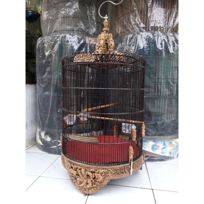 (KARGO) SANGKAR BULAT KACER FIBER 46 cm ( untuk kacer cucak Ijo )
