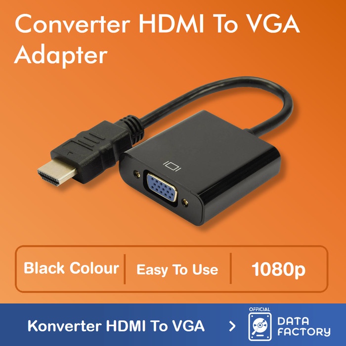 Konverter Konektor HDMI To VGA Adapter Converter / Kabel HDMI ke VGA