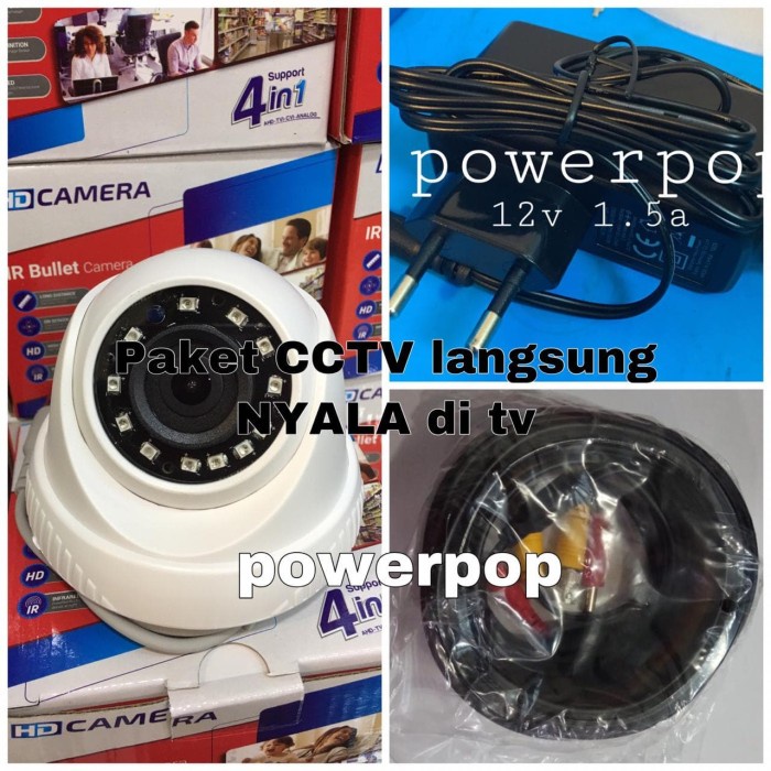 MUST HAVE PAKET CCTV 2MP LANGSUNG NYALA KE TV + KABEL 20METER + ADAPTOR MURAH TERBARU