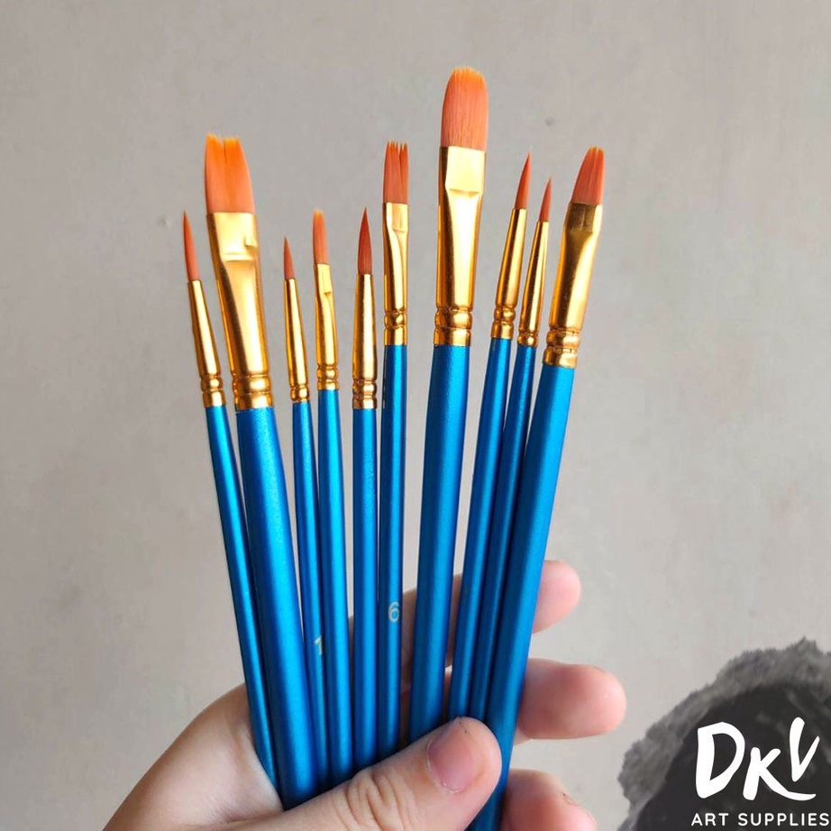 

yh❃Terbaru Nylon brush / Kuas lukis 10pcs mix G92 ❃