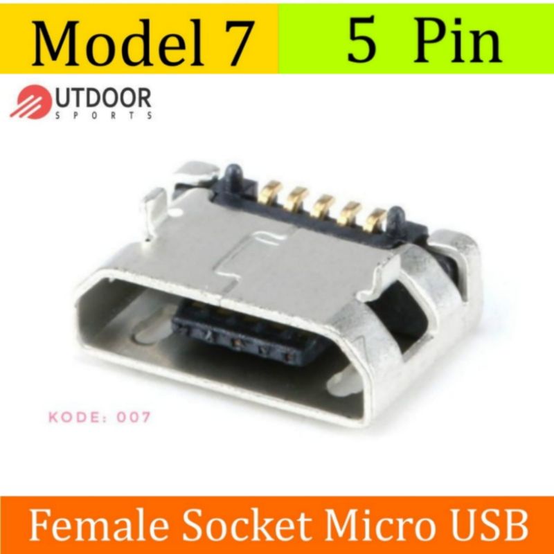 M007 Conector Charger Soket Micro USB 5 Pin B Type Female MK5P