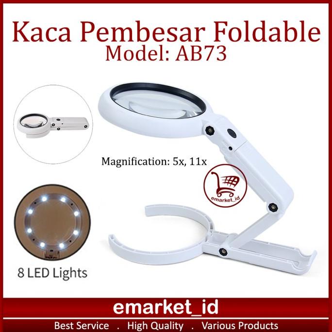 

Kaca Pembesar Foldable LED AB73 / Lup Lensa Magnifier Handheld Lipat