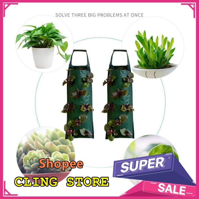 HEMAT 10 POCKET PLANT POUCH/WALL PLANTER/WALL PLANTER BAG/TANAMAN POT DINDING/PLANTER BAG DINDING