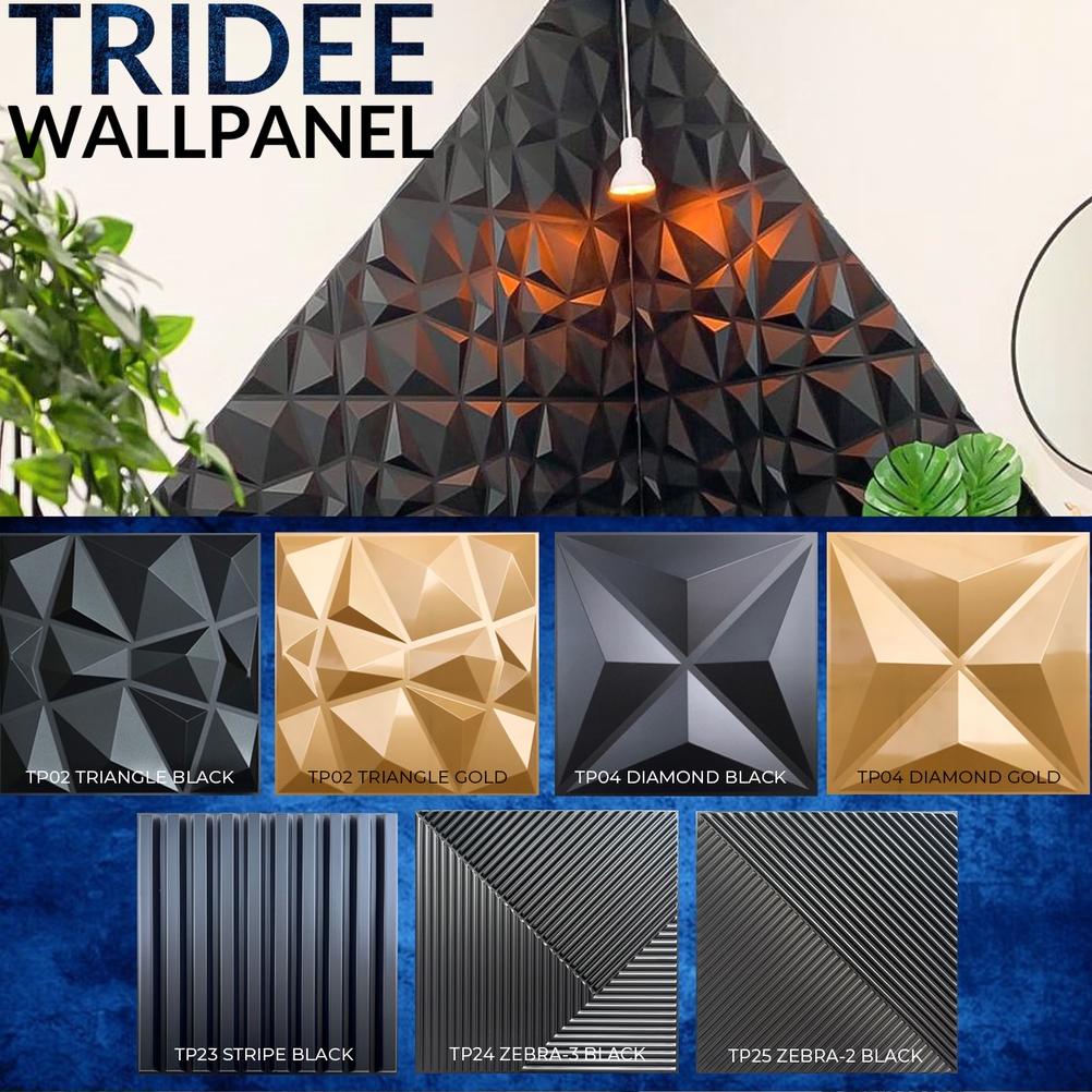 Terlaris Tridee Wallpanel Triangle Diamond | Wallpaper Dinding Dekorasi | Wall Panel 3D Dinding Pvc