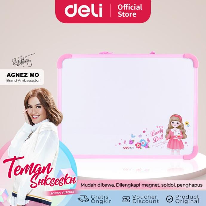 

Deli papan tulis gantung magnetik putih untuk anak 25 * 35 cm 7800