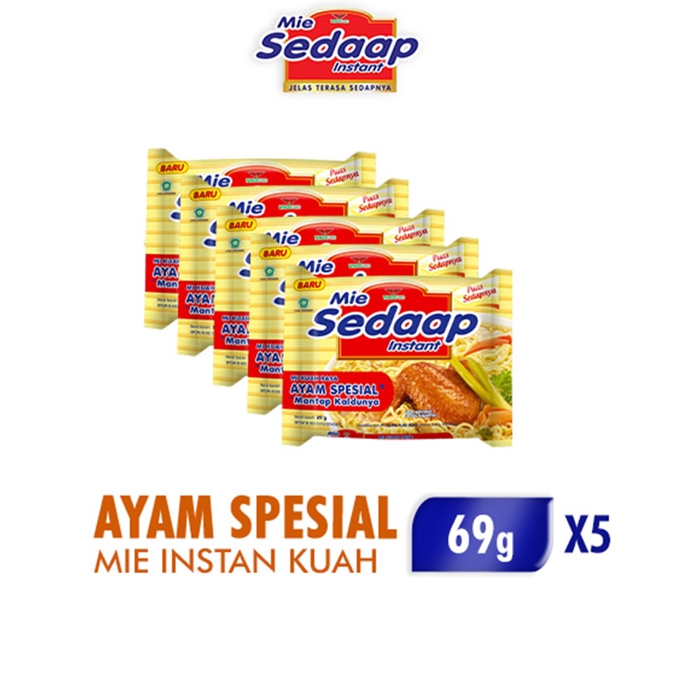 

➨ua Terbatas➭ Mie Sedaap Ayam Spesial 69gr x5 A85