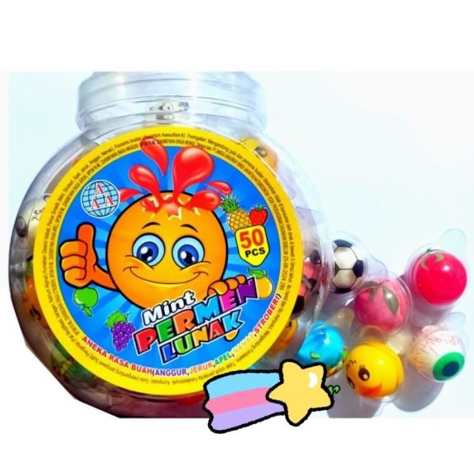 

Permen lunak Viral Karakter Jely gummy korea 1 toples isi 50